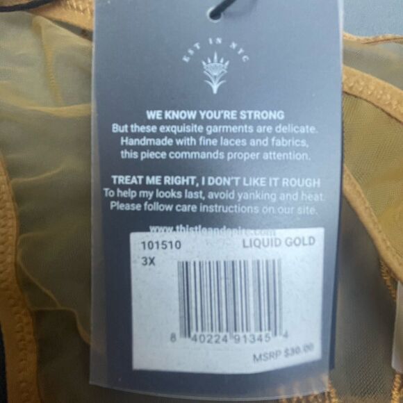 Thistle and Spire Panties 3X Liquid Gold Medusa Sheer Thong Snakes Cobra Revolve - Picture 8 of 8